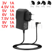 90° turn 3V 4.5V 5V 6V 7.5V 9V 12V 1A 1000mA compatible 500mA power supply adapter charger AC DC Jack Plug 90 Degree Right Angle