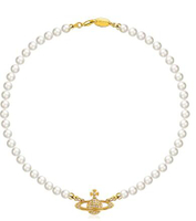 [3美國直購] 珍珠項鍊 ORJATEXIN Golden Silver Saturn Pearl Necklace Diamond Pearl Bead Crystal Rhinestone Saturn