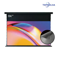 84''Motorized Tab-Tension Projector Screen Pull Down alr screen Normal Throw Projector Ambient Light Rejecting Projection Screen