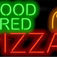 Wood Fired Pizza NEON SIGN REAL GLASS BEER BAR PUB LIGHT SIGNS store display Packing Food Diet drink Advertising Lights 17*14"