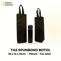 Tas Botol Spunbond Polos 36 x 12cm / Tas Spunbond Tumbler Tas Tali Panjang