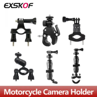 360° Motorcycle Bike Camera Holder Handlebar Mount Bracket 1/4 Metal Stand for GoPro Hero 12 11 10 9 8 7 6 5 DJI Action Cameras
