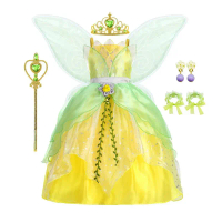 Váy công chúa Tiana – phim Cậu Bé Trai và Con Ù, trang phục nhân vật cho trẻ em, Halloween, sinh nhậ