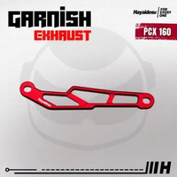Hayaidesu Garnish Knalpot Honda PCX 160 & VARIO 160 - Garnish Variasi Full CNC Anodized Merah