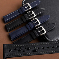 Cow Genuine Leather Watch band 19mm 20mm 22mm 24mm Cowhide Watch Strap Bracelet Men Waterproof Oxford Wrist Band Accessories