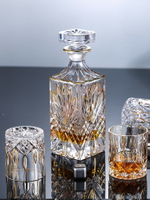 歐式奢華復古洋酒杯手工描金水晶玻璃高檔酒樽威士忌酒杯禮盒套裝