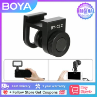 BOYA BY-C12 Universal Smartphone Cold Shoe Bracket Microphone Mounting Adapter Holder Aluminum Alloy for Cellphone Vlog Live