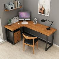 實木L型書桌轉角電腦臺式桌拐角桌子靠墻角臥室工作臺家用辦公桌