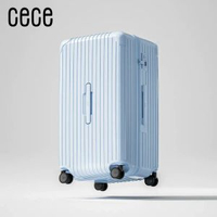 Cece大容量深倉拉鏈行李箱 輕便耐用旅行箱 拉桿皮箱 香港熱賣- 冰川藍 28寸-PLUS加厚-託運箱【雙層防爆拉鏈-大容量深倉設計-魔術隔板-同尺寸更能裝】