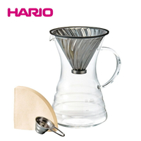 【全新庫存品出清】HARIO V60白金金屬濾杯咖啡壺組 VPD-02HSV 700ml
