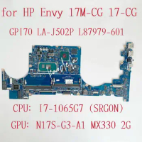 GPI70 LA-J502P Mainboard For HP Envy 17M-CG 17-CG Laptop Motherboard CPU: I7-1065G7 SRG0N GPU:N17S-G3-A1 MX330 2G L87979-601