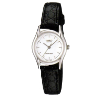 CASIO 經典簡約時尚鱷魚紋皮帶腕錶(LTP-1094E-7A)-白面/25mm / 考試錶