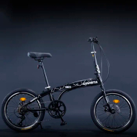 20 Inches Folding Bike 7 Speeds Disc Brake Mini Bike Small Wheel Foldable Bicycle High Carbon Steel Frame Bike