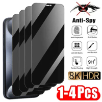 1-4PCS Privacy Screen Protector For iPhone 15 14 13 12 11 Pro Max Mini 7 8 6 Plus Anti-Spy Tempered Glass X XR XS MAX SE 2 Film