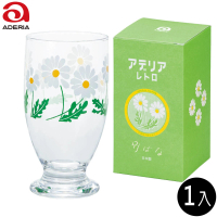 【ADERIA】日式玻璃杯 335ml 1入 雛菊款 昭和復古系列(玻璃杯 水杯 飲料杯)
