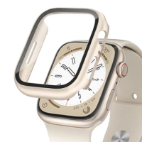Cover+Glass for Apple watch case 45mm 41mm 44mm 40mm screen protector 38mm 42mm bumper Tempered iwatch case series 8 7 6 se 5 3