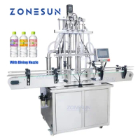 ZONESUN Liquid Filling Machine Automatic 4 Injectable Nozzles Piston Shampoo Foaming Soap Edible Oil Bottle Filler For Cosmetics
