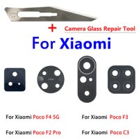 10 Pcs For Xiaomi Poco X4 X3 GT F3 F4 F2 Pro C3 M3 M4 Pro 4G 5G Back Rear Camera Glass Lens Glue Sticker Adhesive Tools