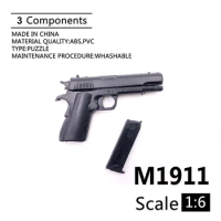1/6 M1911 Pistol Gun Model For 12" Action Figure Plastic Black Soldier Weapon Toy