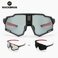 ROCKBROS Cycling Sunglasses Bike Polarized Photochromic Glasses Electronic Color Change UV400 Safety Bicycle Eyewear Sports Gogg