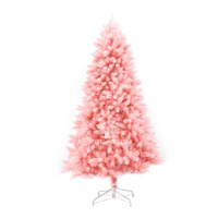 Artificial Pink Christmas Tree 6ft Unlit Premium Hinged Full Classic Spruce Colorful PVC Xmas Tree Home and Office