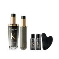 【KERASTASE 巴黎卡詩】黑鑽極萃逆時玫瑰香氛露75ml+填裝瓶75ml(新升級/護髮油)