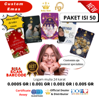 LOGAM MULIA EMAS 24K PAKET ISI 50 PCS CUSTOM BABYGOLD&RICHGOLD 0.0005 | 0.001 | 0.002 | 0.005 GRAM