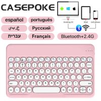 CASEPOKE wireless bluetooth round key silent keyboard suitable For Samsung Xiaomi Google Huawei iPad mobile keyboard and mouse