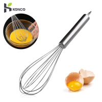 Konco Stainless Steel Egg Whisk Egg Frother Milk Beater Egg Blending Stirring Hand Whisk Mixer Baking Tools