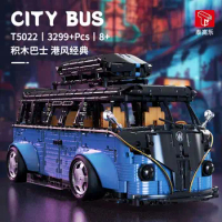 2022 New Moc Idea MVP Car City Bus Remote Control Camper Van Building Blocks Bricks Model Toys for Children Christmas Gift Set