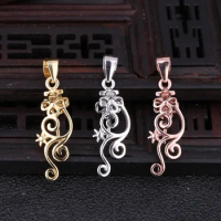 925 Sterling Silver Pendant Clasp Semi Mount Pendant Rose Gold Color Yellow Gold Color White Gold Color Fine Jewelry Setting