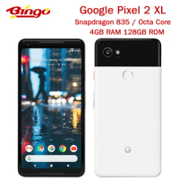 Original Unlocked Google Pixel 2XL 128G 6.0inch Android cellphone Octa Core Andriod OS phone 4GB RAM 128GB ROM Single SIM Phone