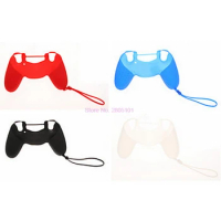 500pcs New Arrival Black Silicone Cover Case Skin+JoyStick Caps for Sony Play Station 4 PS4 Controller