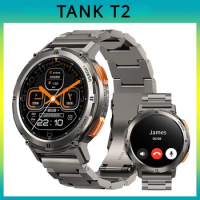 New TANK T2 Business AOD Display Smartwatch Men AMOLED Men's Watch Bluetooth Call 5ATM Waterproof Fitness Ultra Smart Watches