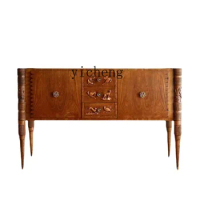 XL Entrance Cabinet Solid Wood Living Room Curio Cabinet Locker Middle Ancient Nanyang Style French Style