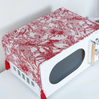 Cross-border red jacquard microwave cover cloth, universal for Midea and Galanz, dustproof cover, ov