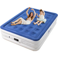 Queen Air Mattress with Built-in Pump,18" Height Foldable Blow Up Air Mattress Raised with Carry Bag, Inflatable Airbed