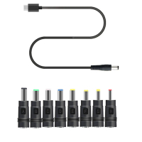 สายพาวเวอร์ซัพพลาย 8in1 USB C PD เป็น 12V, สายพาวเวอร์ซัพพลาย 4.0/4.8/5.5 มม., เข้ากันได้กับเราเตอร์