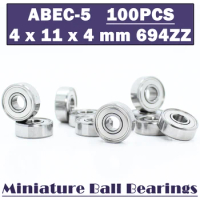 694ZZ Bearing ABEC-5 ( 100 PCS ) 4*11*4 mm Miniature Ball Bearings 619/4ZZ EMQ Z3V3