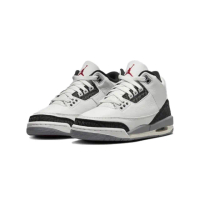 【NIKE 耐吉】Air Jordan 3 Retro Cement Grey 水泥爆裂紋 白灰 GS DM0967-106(AJ3 經典 休閒鞋 大童鞋)