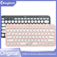 Original Logitech K380 Cartoon Bear Line Wireless Bluetooth Keyboard Ultra Thin Quiet Office Tablet Ipad Office