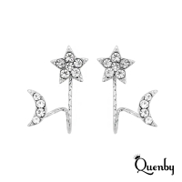 【Quenby】耳骨夾星星月亮捲曲線條感耳環/耳針(耳環/配件/交換禮物)