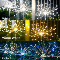 Outdoor Waterproof Solar Fireworks Light 150LED 8 Modes Solar Garden Light Lawn Dandelion LED Fairy 