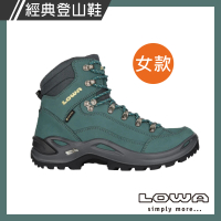 LOWA 女 中筒多功能健行鞋 汽油藍/萊姆綠 RENEGADE GTX MID Ws(LW320945-7441/防水登山鞋)