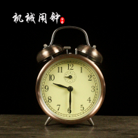 免運 開立發票 掛鐘 鬧鐘 擺鐘 時鐘 壁畫 掛畫 鐘表 【中式風格】復古鐵合金老式機械鬧鐘創意學生鬧鐘發條上弦鐘表金屬座鐘臺鐘