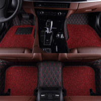 Custom Double Layer Car Floor Mat for VW Jetta Arteon Polo Bora Golf Passat T-Roc Auto Carpet Accessories Syling Interior Parts