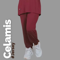 Celamis Celana Daleman Gamis Inner Pants Jogger L/XL maroon jersey