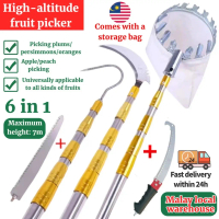 7M Telescopic High Pruning Branch Shear Saw Fruit Picker Tree Cutter Pruning Saw Tree Saw Pole Saw H