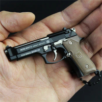 NEW 1:3 Multitypes Anti-stress Toys Metal Pistol Gun Keychain Miniature Model Bereta 92F Colt 1911 Glock 17 Birthday Gifts