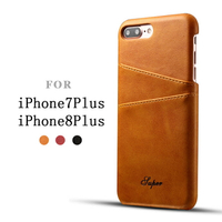 iPhone 7+/8+ 通用款 仿小牛皮紋可插卡手機保護殼 背蓋(KS004)【預購】